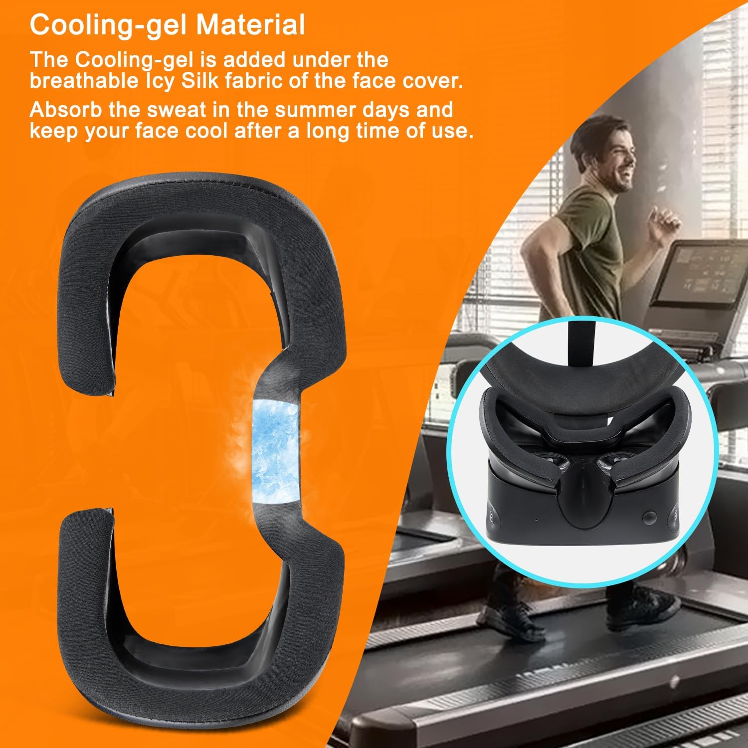 SOULWIT Cooling Face Pad for Oculus Rift S - Black | Facial Interface for Meta Rift S