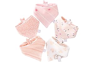 5 Pack Baby Bandana Bibs for Organic Drooling