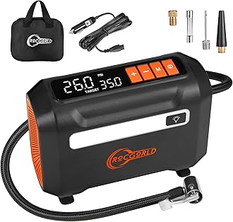 R8 Tire Inflator Portable Air Compressor, DC 12V Air Compressor for Car with Large Dual Digital Screen, 3X Faster Inflation Air Pump for Car Tires, Bike, Ball, Motor - Car Accessories