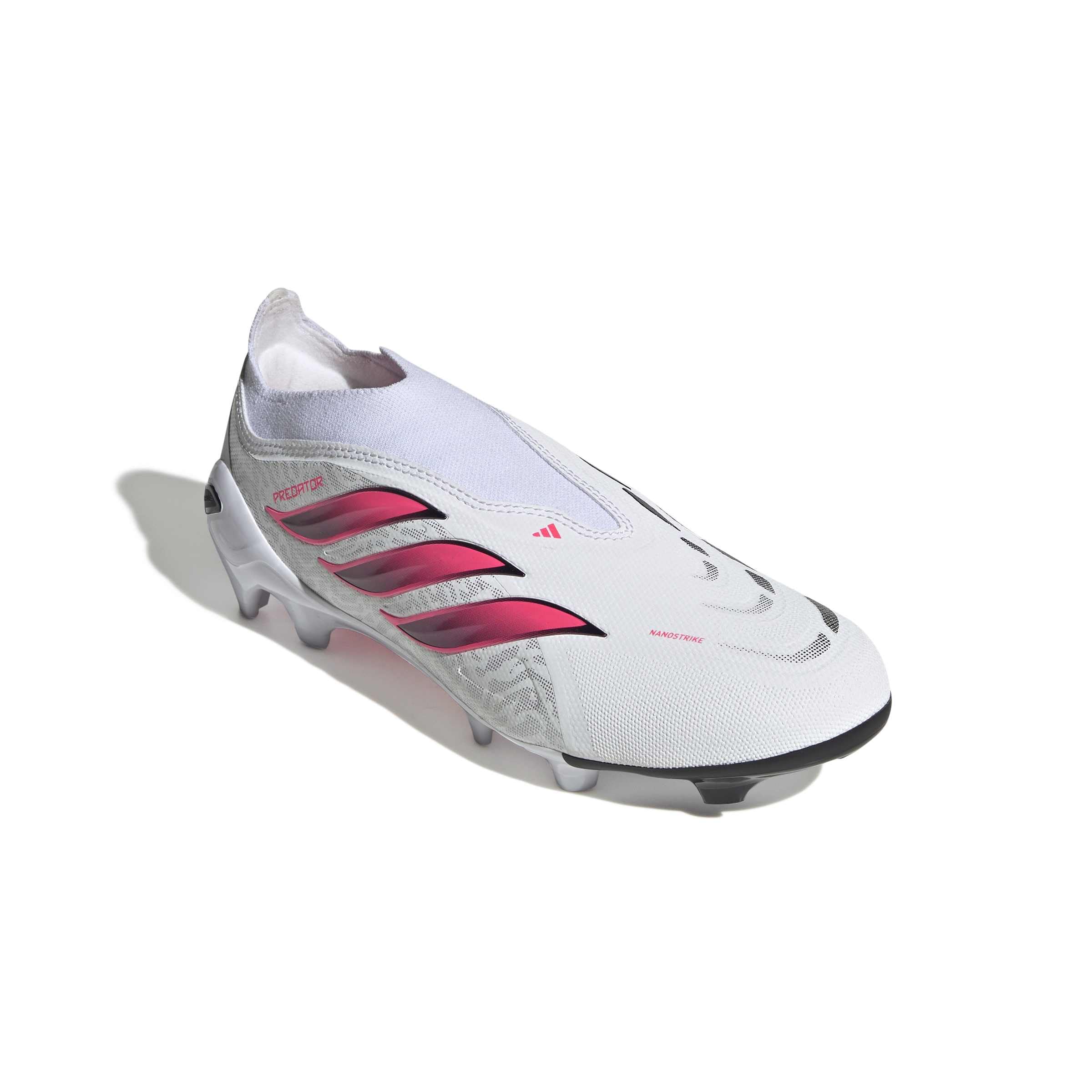 adidas Unisex Predator League Laceless Firm Ground Football Boots Shoes, FTWR White/Solar Turbo/core Black, 42 EU