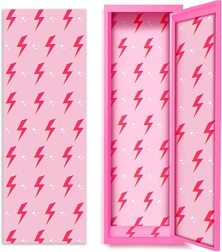 Hsei Deluxe School Locker Magnetic Wallpaper 12" x 36" Decorative Removable Magnetic Locker Covering Accessories for Girl Boy School Office UniversityPink Preppy