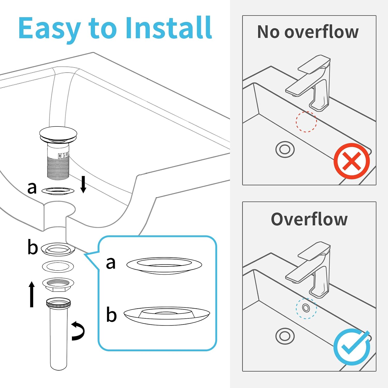 Bathroom Sink Pop Up Drain with Overflow, Vessel Sink Drain with Detachable Filter Basket, Anti-Corrosion and Anti-Clogging Sink Pop Up Drain Stopper (Brushed Gold, with Overflow)