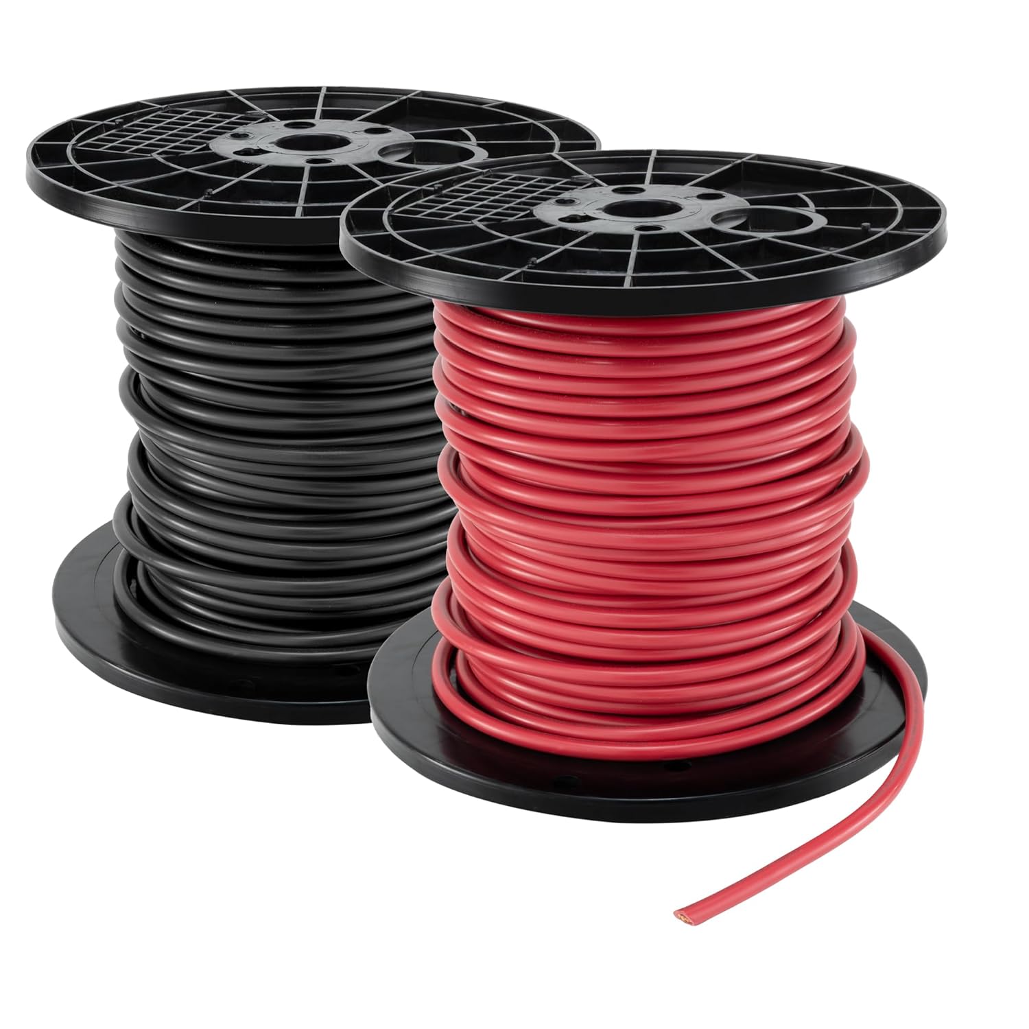 RecPro RV 2 Gauge Stranded Copper Wire | 12V RV Battery Cable | Red & Black PVC Insulated Wire | 19 Strand Copper Conductor | for Automotive, Solar, Marine | 5’ to 100’ | Made in USA (50ft)