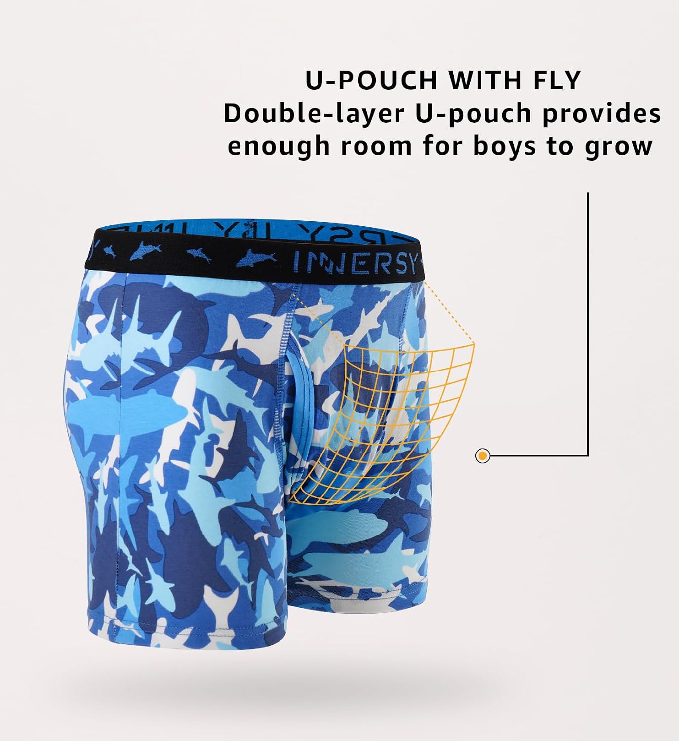 INNERSY Boys Underwear Stretchy Cotton Soft Boxer Briefs for 6-18 Teen Boys 5 Pack