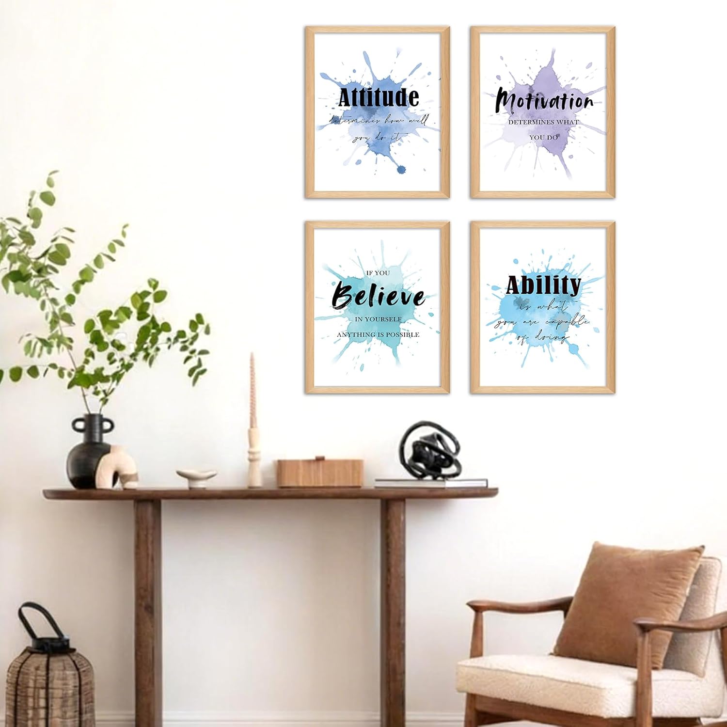 Hapons Watercolor Inspirational Wall Art Decor Posters, Colorful Inspirational Quotes Abstract Paint For Office Women Men Office Room Bedroom Living Room Wall Art Prints, Motivational Affirmations Wall Decor Pictures Gifts 8''x10'' 4 PCS Unframed - Image 5