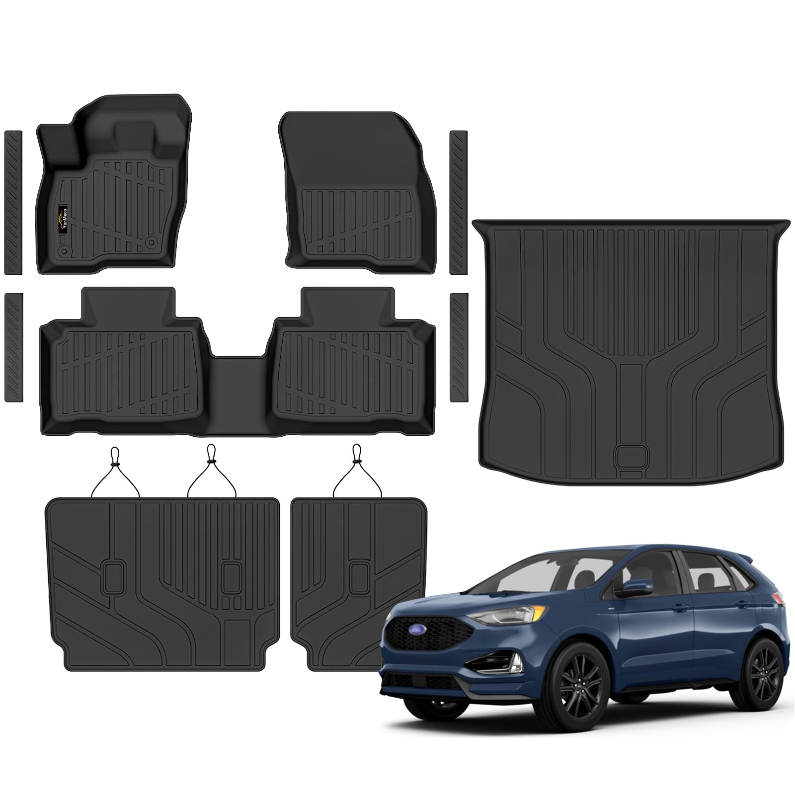 Floor Mats Custom for Ford Edge 2015-2024 2025 2026 ST Titanium SE SEL Sport Trunk Mat with Backrest