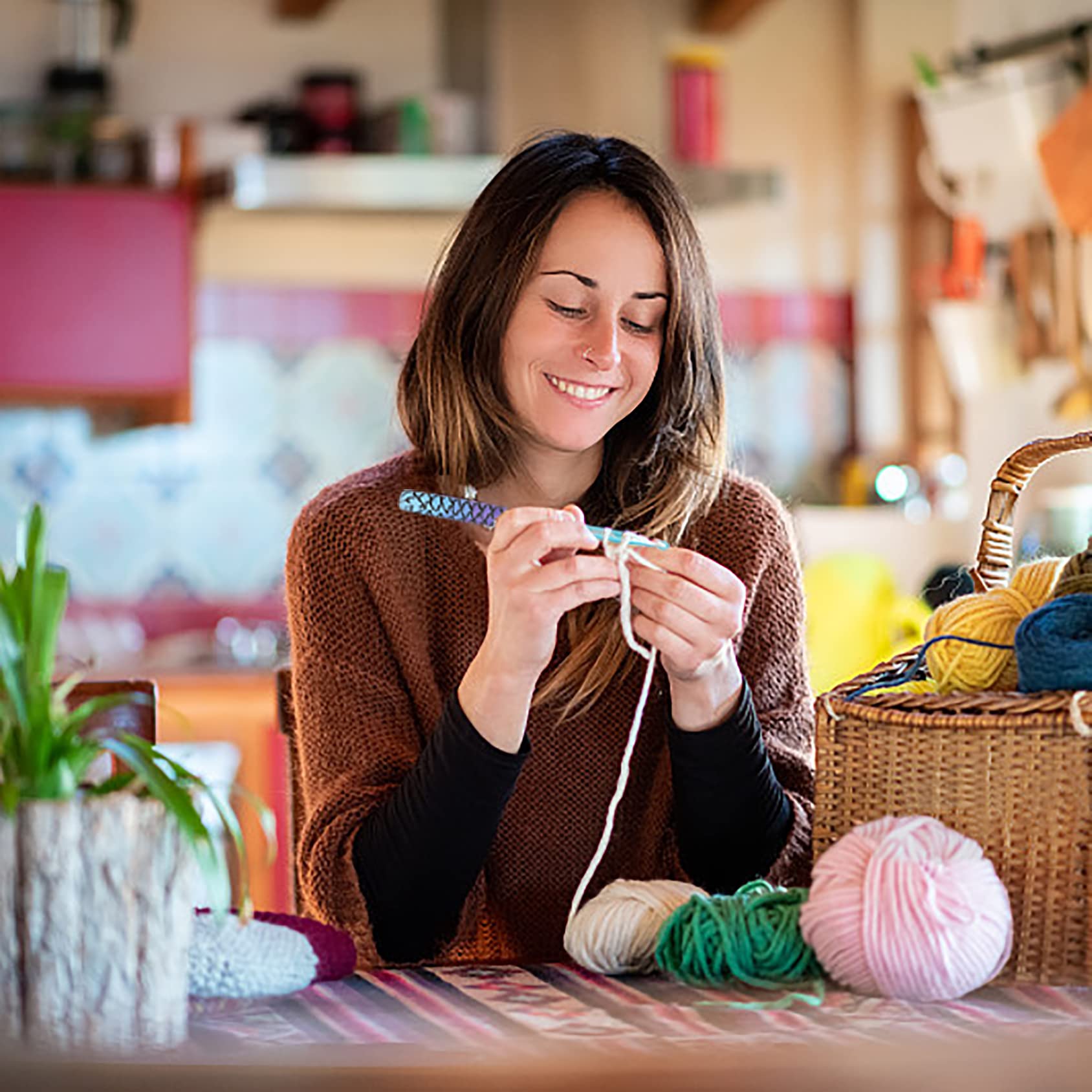 Viaky Juego De 36 Ganchos De Ganchillo 12 Agujas De Tejer Con Mango De Cerámica Suave De 2.25 A 8.0 Mm Kit De Ganchillo Ergonómico Con Patrón De Animales Coloridos Para Amantes