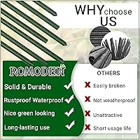 Vista 6 de ROMODEN Estacas de jardín de 48 pulgadas, 50 estacas de acero recubierto de plástico de 4 pies, soporte para plantas trepadoras, estacas de tomate