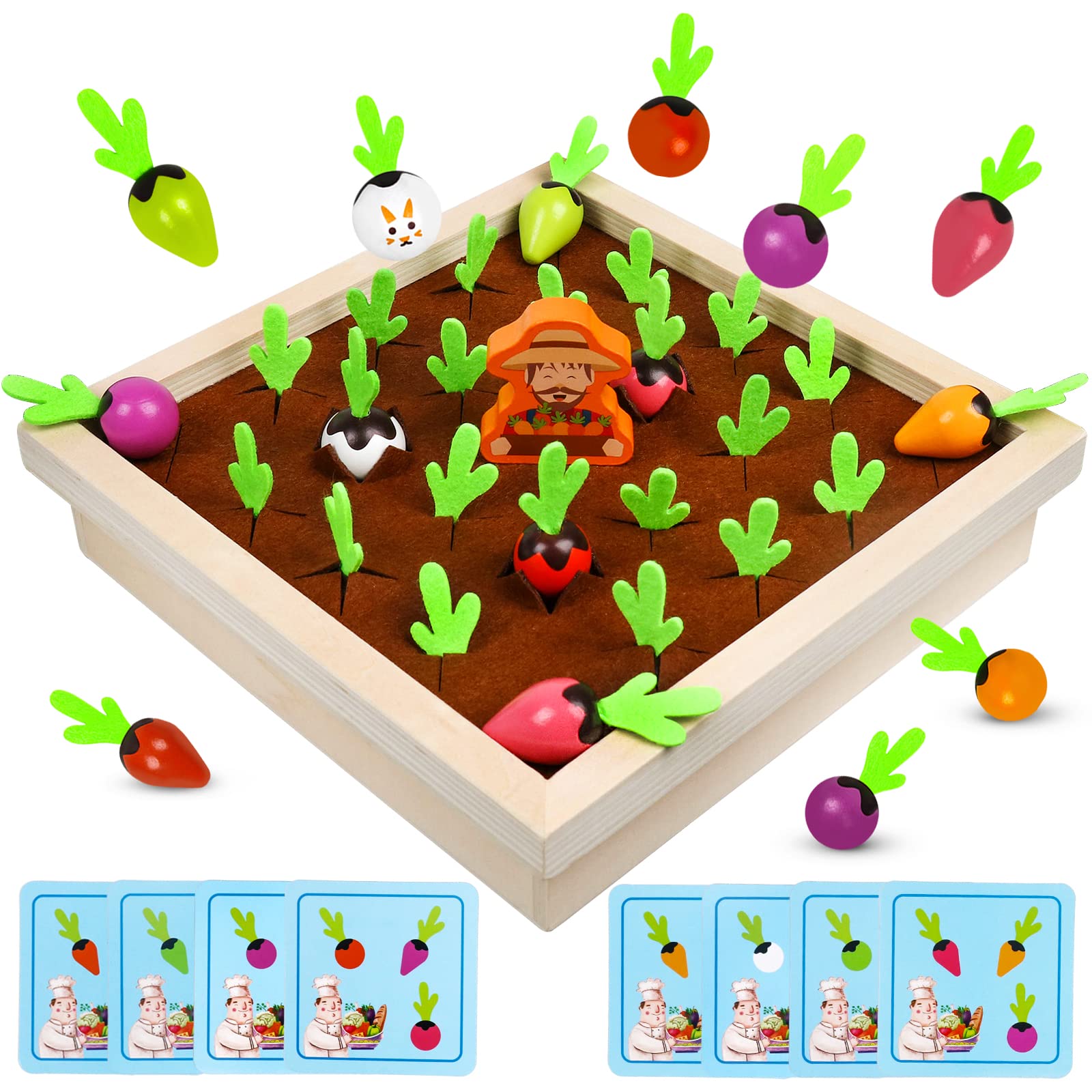 Amazon.com: RAEQKS Toddlers Montessori Toys for 2 3 4 year old Wooden  Educational Carrot Harvest Memory Game Color Sorting Matching Puzzle Set  Preschool Learning Activities Travel Toy Gift for Kids Baby Girls