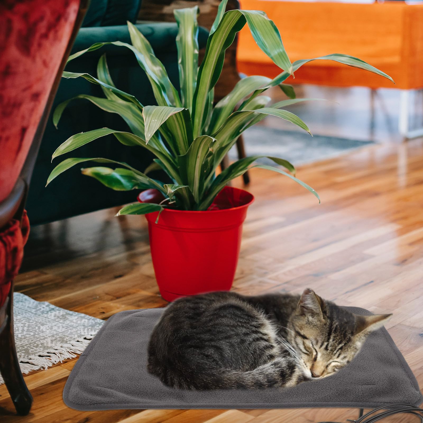 SHINEOFI Almohadilla Térmica USB para Mascotas Control de Temperatura, Manta de Poliéster para Gatos y Perros Que Retiene el Calor y Ofrece Calentamiento Seguro