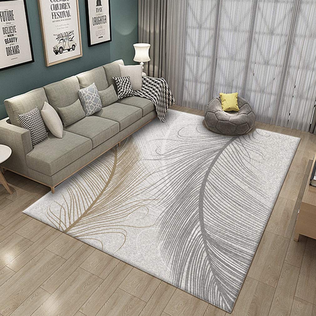 Buy MOXIC Soft Abstract Art Living Room Area Rugs Rectangular Children Crawling Bedroom Rug Fleece Anti-Slip Carpets Nordic Feather Modern Home Decor Mats Indoor Outdoor Runners Nursery 3.2' X 5.2' — BookShops.in