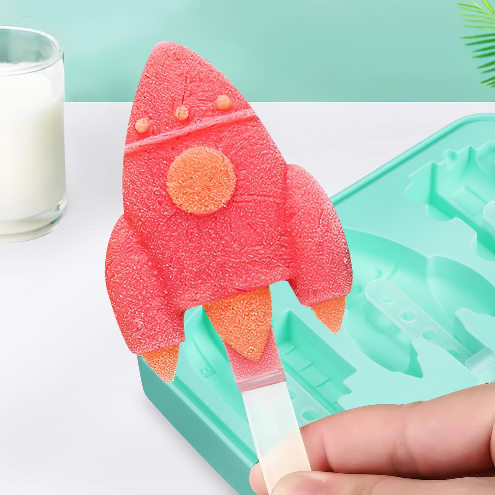 2 Pièces Moules à Glace Silicone Réutilisables avec Couvercles Formes Animaux et Véhicules Moules pour Esquimaux DIY Faciles à Démouler et Nettoyer Sécurité Alimentaire
