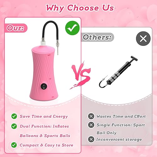 Miniatura 3 de AXHJ Bomba de aire eléctrica para globos largos y pelota deportiva, bomba de globo de aire eléctrica 2 en 1, inflador de globos para globos de