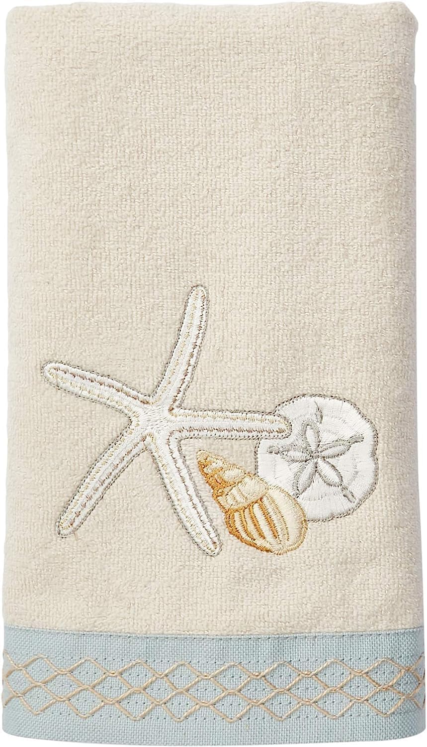 Hand Towel, Soft & Absorbent Cotton Towel, Beach Inspired Bathroom Accessories (Seaglass Collection)