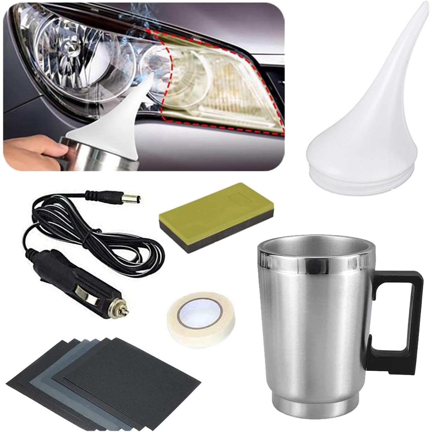 Kit Lucidatura Fari Auto MILIWAN - Rimuove Ingiallimento E Graffi | Riparazione Fari Opachi O Sfocati - Foto 12