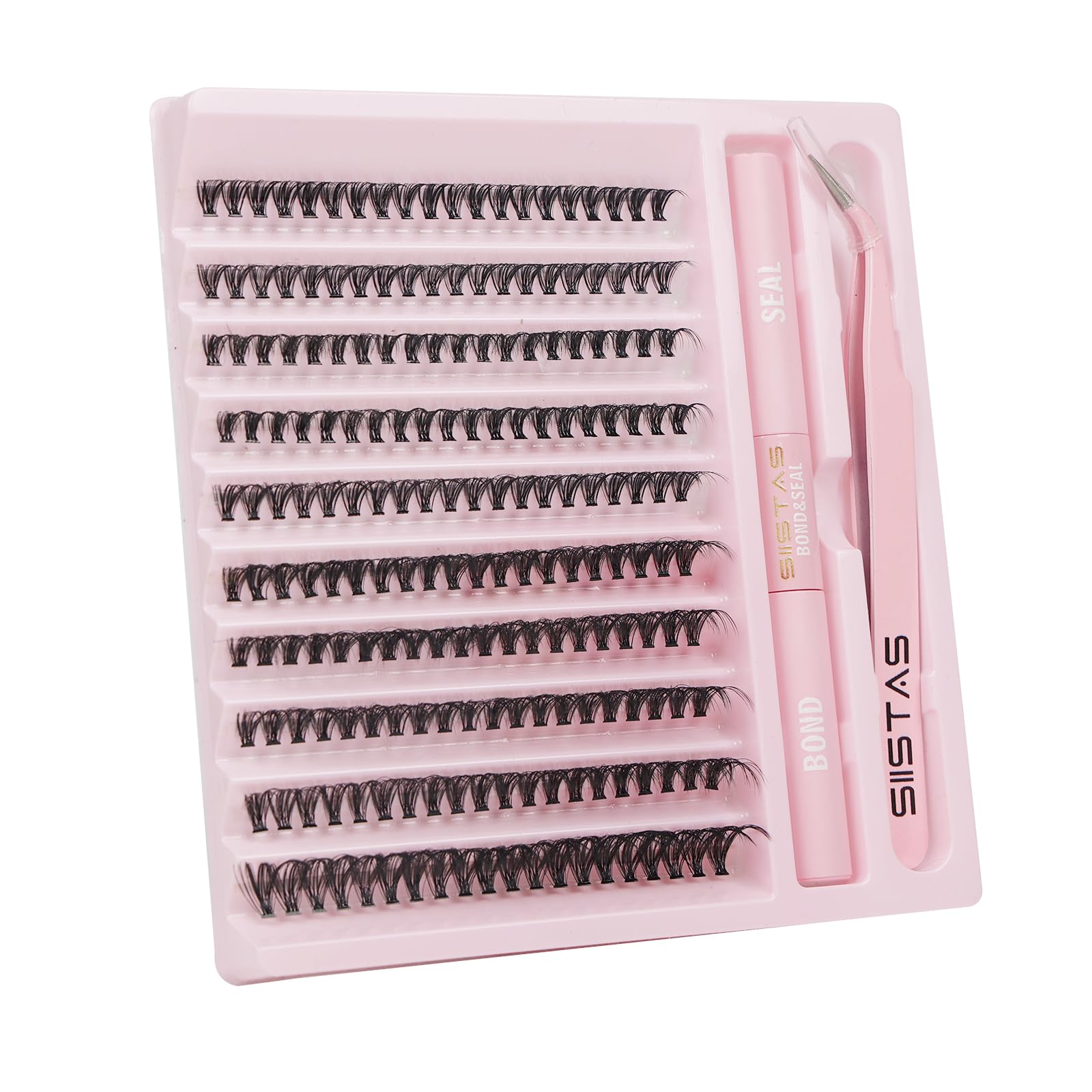 DIY Lash Extension Kit,200pcs Lash Clusters Individual Lashes Eyelash Extension Kit D Curl Volume Cluster Eyelashes with Lash Bond and Seal and Lash Tweezers,Application at Home Lash Extension Kit(30D - Image 2
