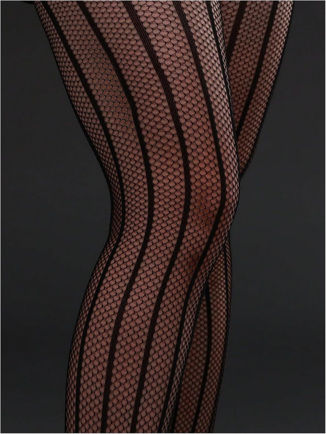 Milumia Women's Striped Pattern Fishnet Tights Sexy Sheer Mesh Stockings Pantyhose - Image 5