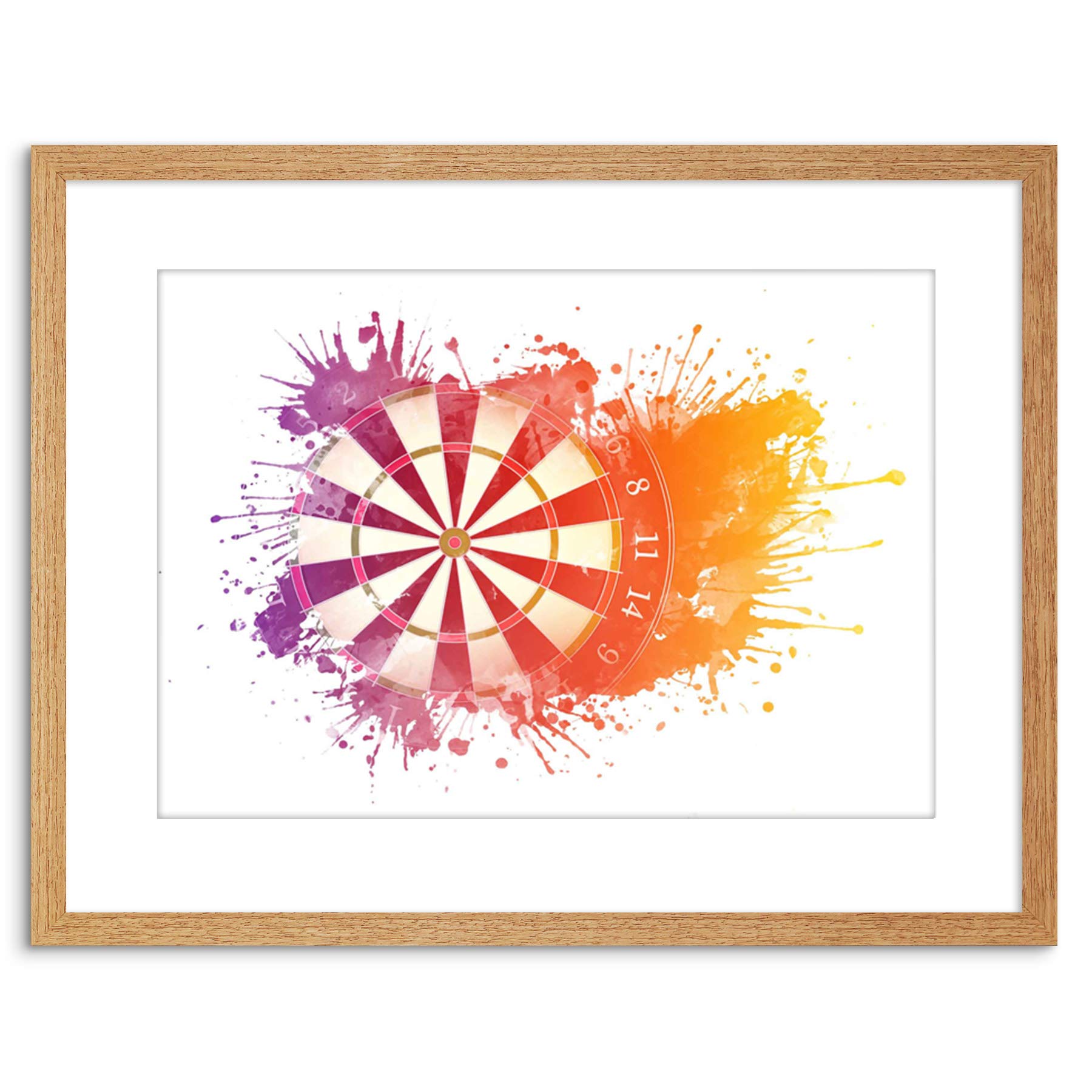 Wee Blue Coo SPORT ILLUSTRATION DARTS PAINT SPLASH SPLATTER DARTBOARD FRAMED PRINT F97X6416