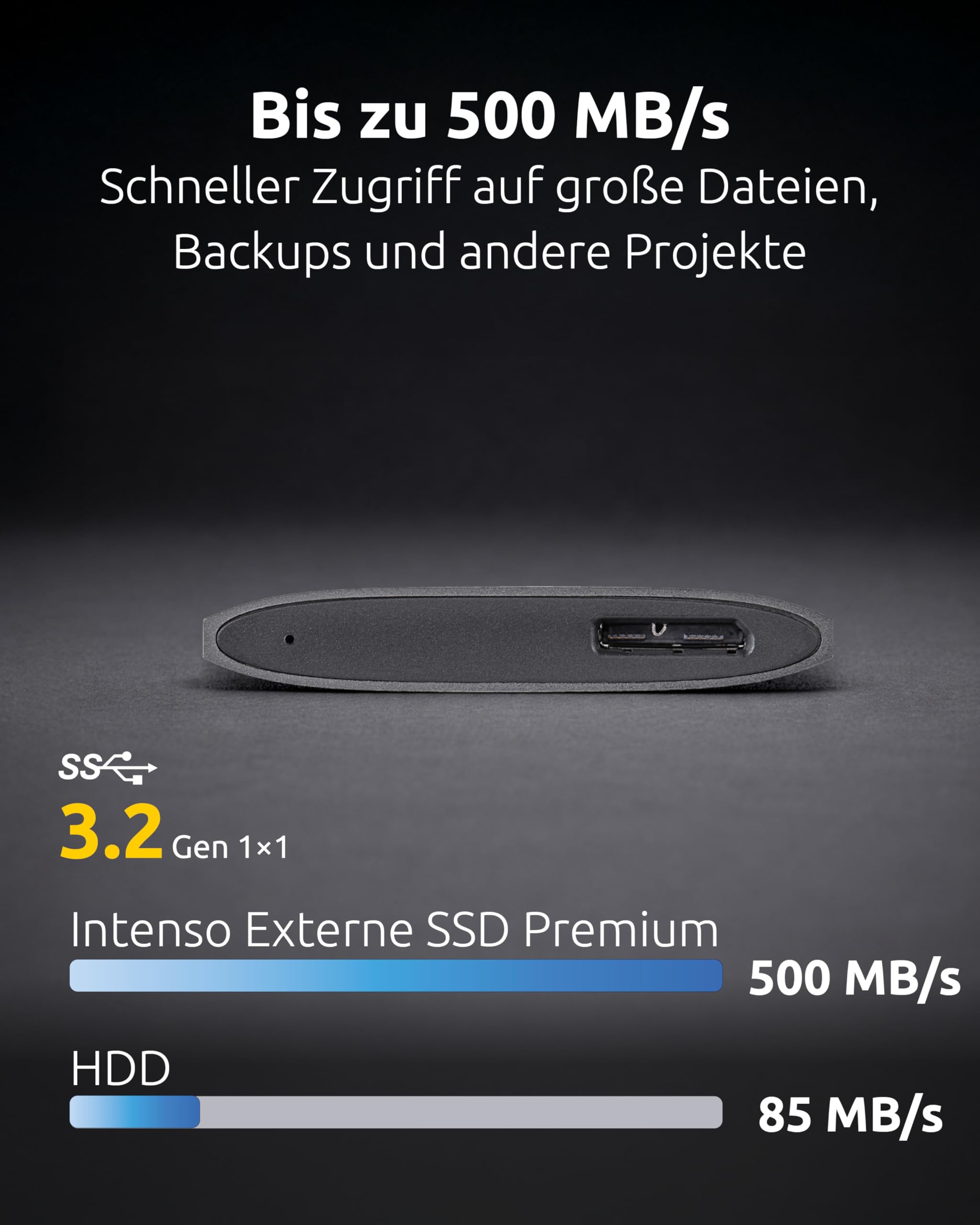 Intenso Disque SSD Externe Premium 512 Go USB 3.0 Anthracite