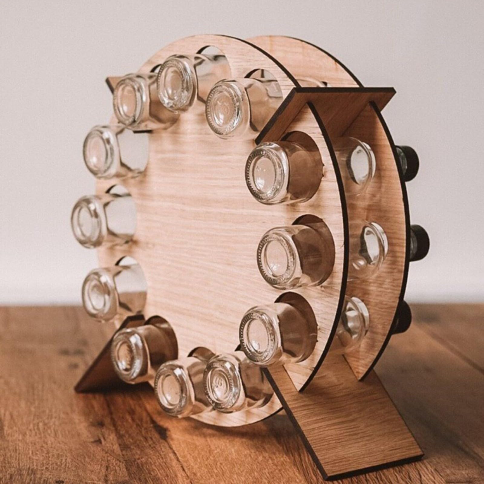 Calendario dell'avvento 2024 con albero di Natale, in legno, per conto alla rovescia per bottiglie di vino, fai da te, verniciabile, decorazione per la casa (1)