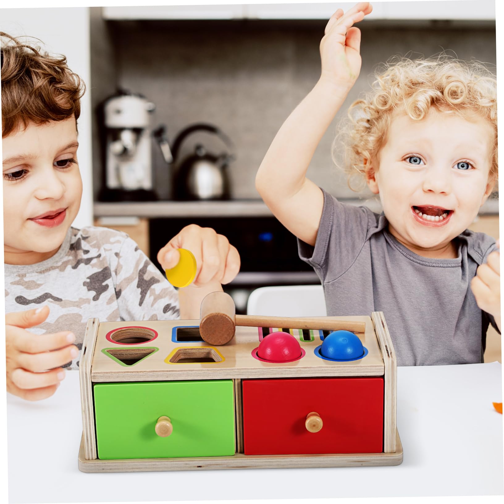 VICASKY Scatola Montessori di Blocchi Geometrici in Legno Giocattolo Puzzle di Abbinamento per Prima Infanzia Classificatore di Forme e Colori per Ragazzo Ragazza Piccoli