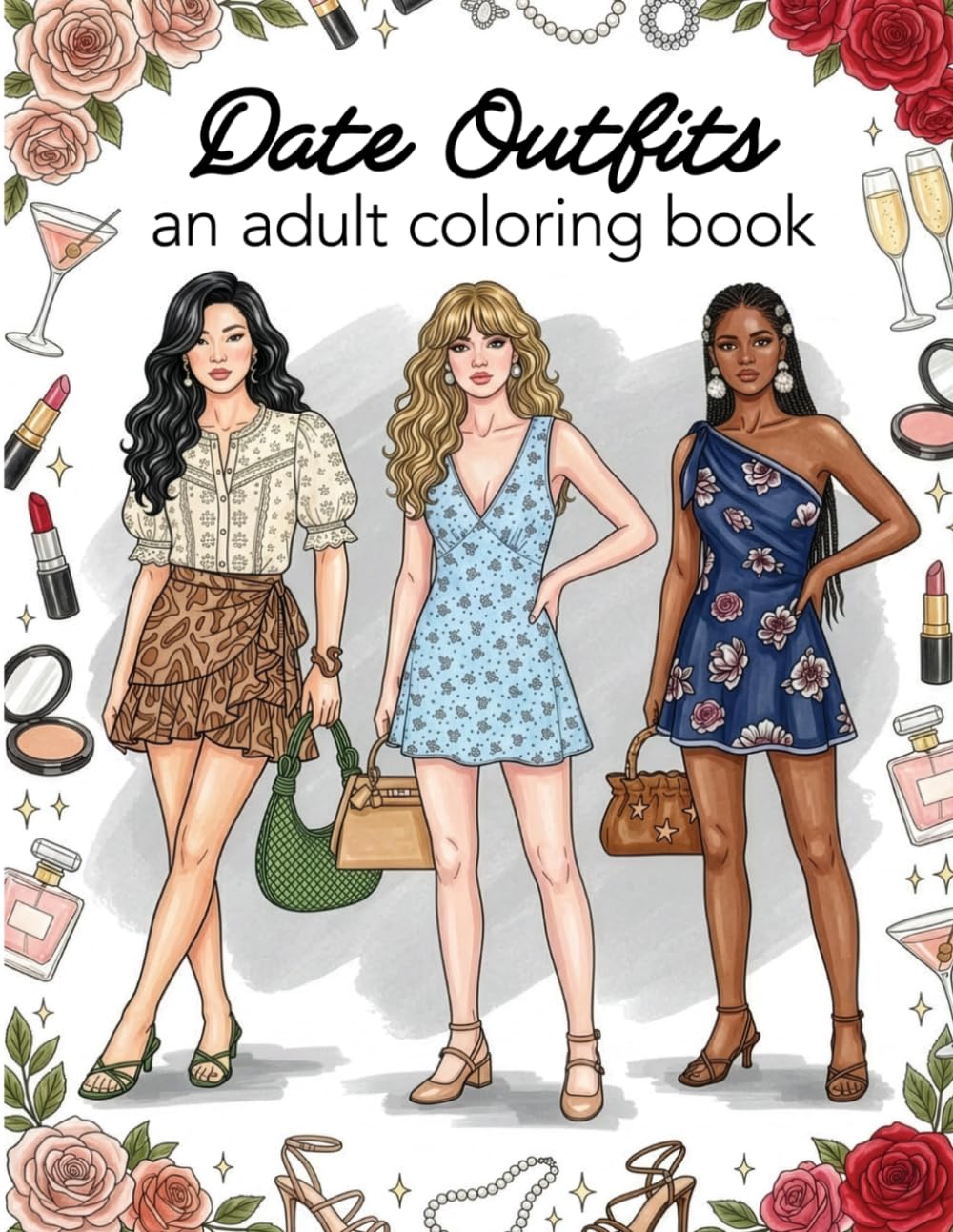 Dressed to Impress: Fashion Illustration Coloring Book for Adults: 55 Detailed Fashion Illustrations of Stylish Date Outfit Ideas (Coloring Books for the Fashion Forward Teens and Adults)