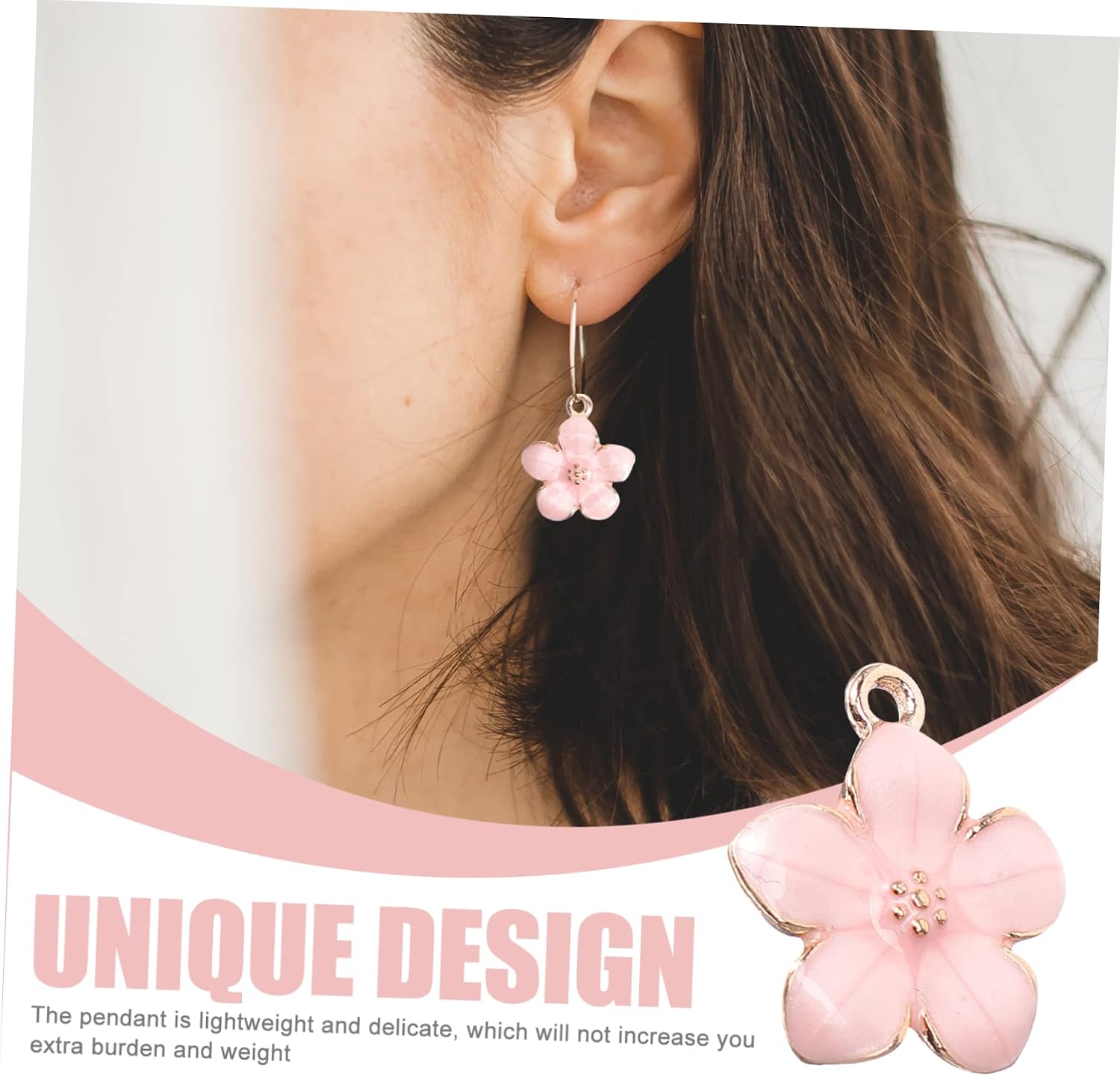 Sakura Pendant Charms 50 Pcs Cherry Blossom Flower Shape Alloy Jewelry Making Charms Lightweight Mini Pendants for Diy Craft Projects image 3