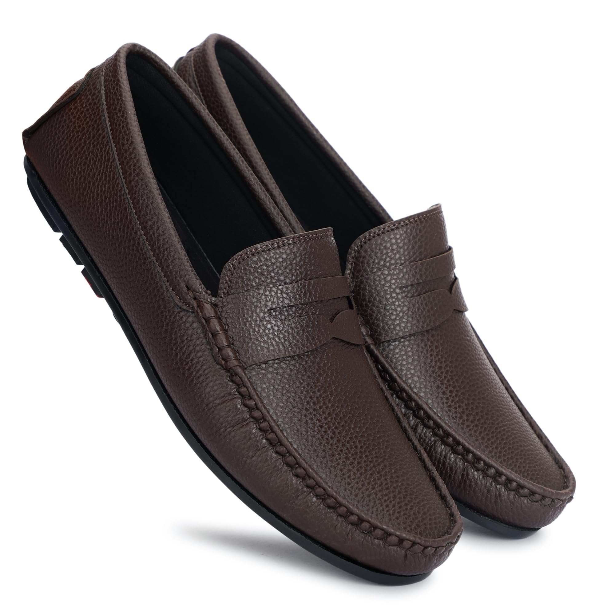 TRENICAL Mens Brown Leather Lightweight Casual Loafer Shoe for Mens 06 (UK/India) (B0D35WLZPR) Amazon Price History, Amazon Price Tracker