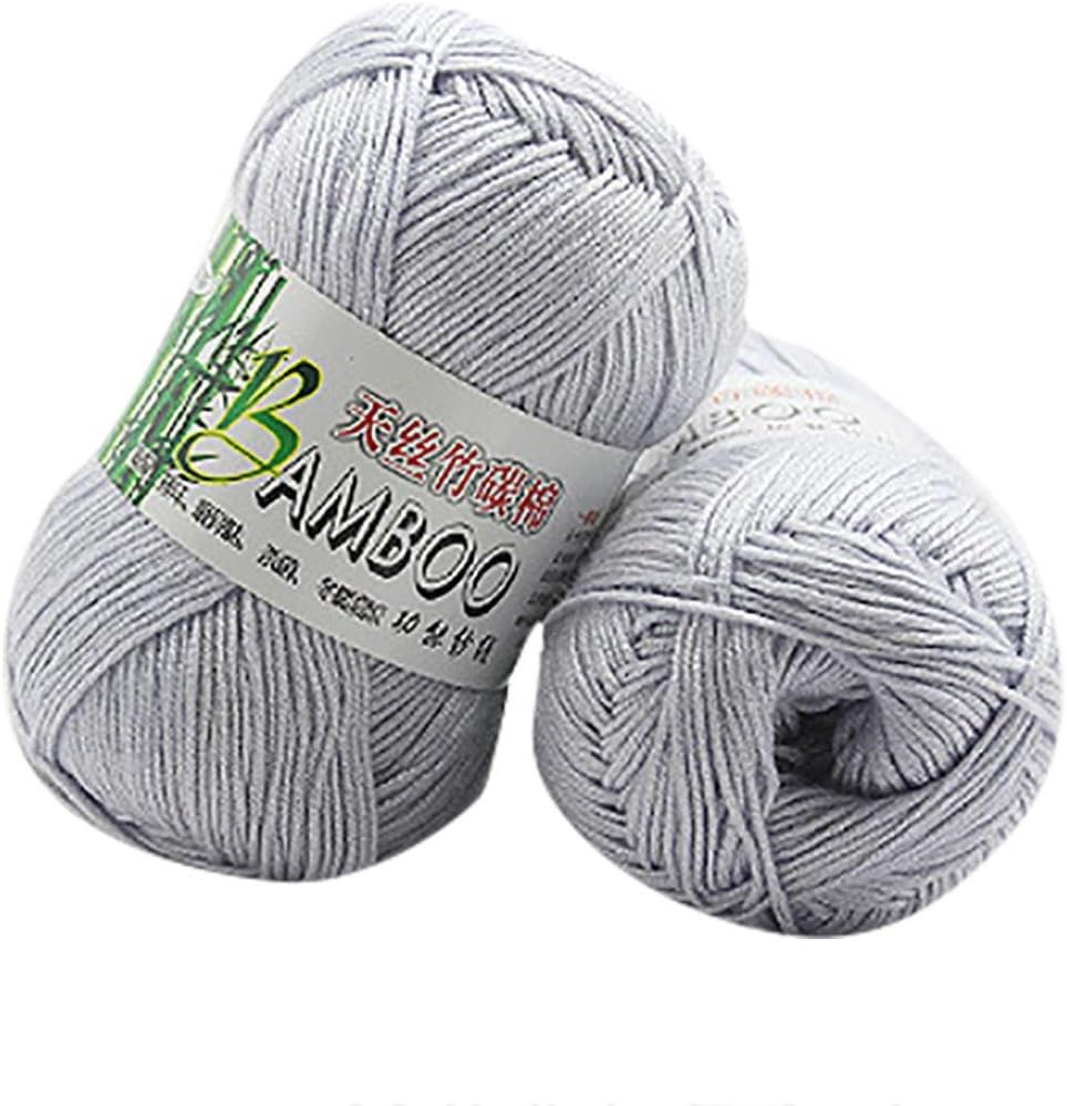 HUHU833 50g New Bamboo Cotton Warm Soft Natural Knitting Wool Yarn (Grey)
