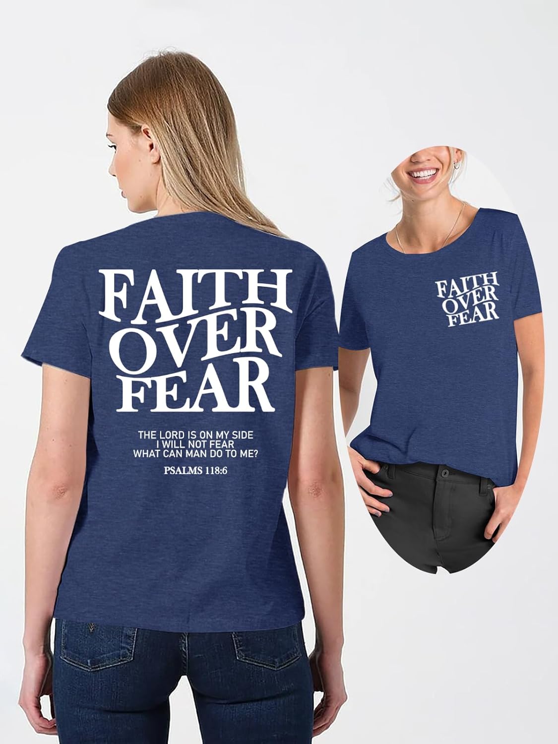 Christian Shirts for Women Faith Jesus Shirt Bible Verses Inspirational Short Sleeve Graphic Tee Tops - Image 2