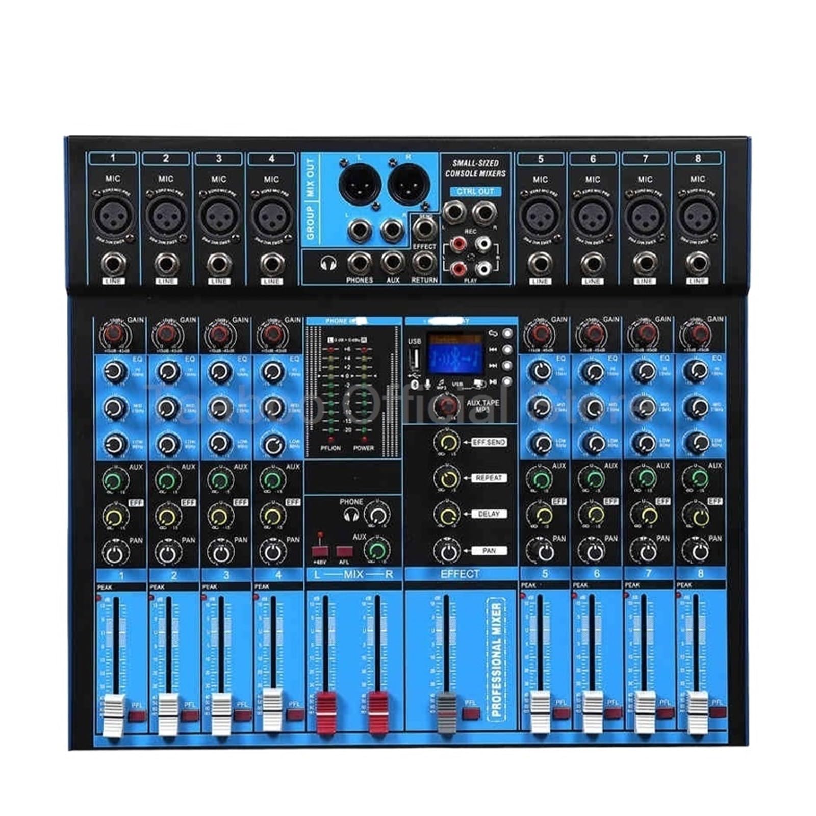 Mikser dźwięku, Profesjonalny procesor cyfrowy Pre Reverber Effector 8/12 kanałowy Bluetooth mikser mikrofonowy antykrzykliwy(8 Channels)