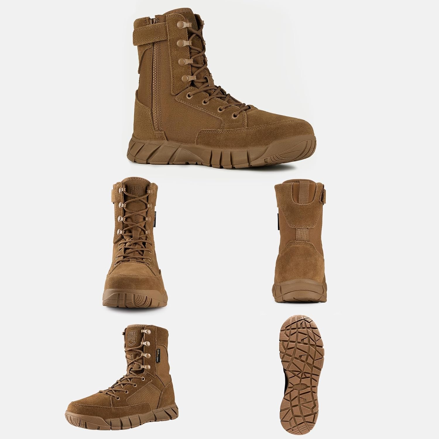 FREE SOLDIER Men's Work Tactical Boots 8 Inches Lightweight Combat Boots Durable Suede Leather Military Boot Desert Boot - Image 7