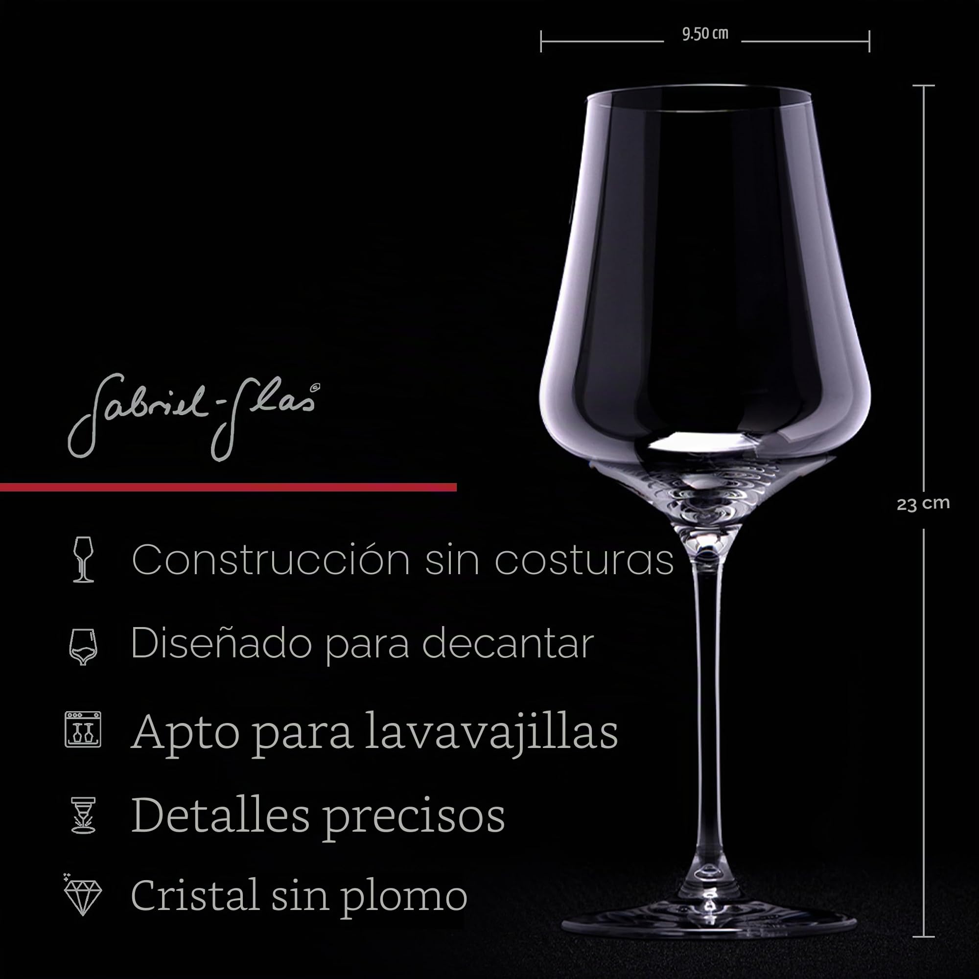 Gabriel-Glas - Copa de vino de cristal austriaco - Edición StandArt - Juego de 2 unidades.