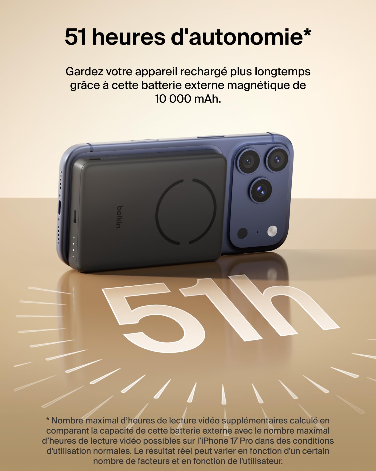 Belkin BoostCharge Batterie Externe Magnétique 10 000 mAh - Noir