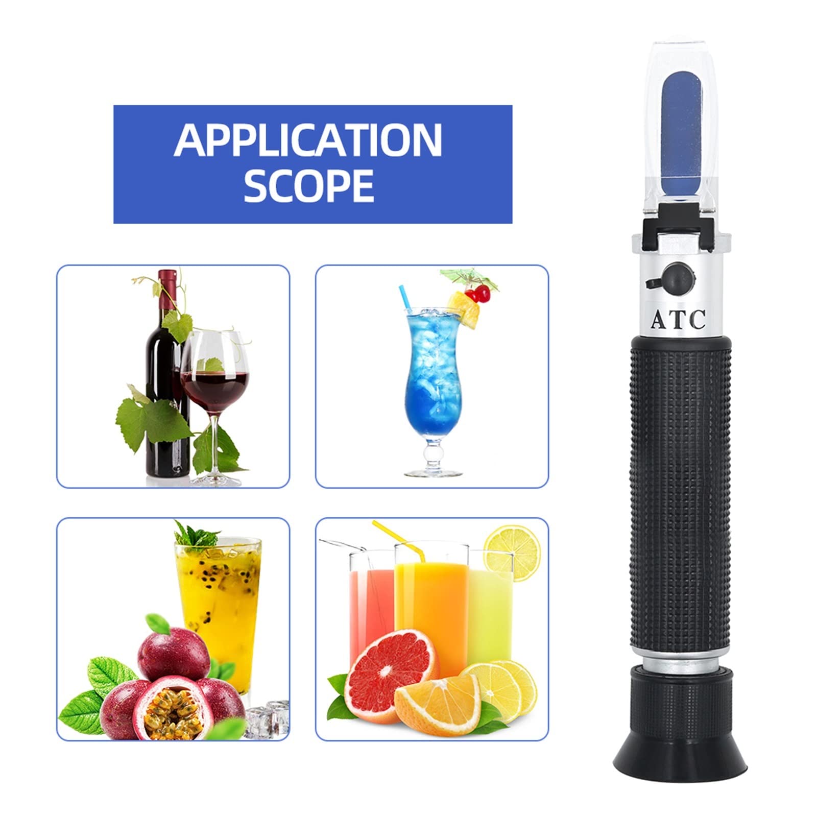 Refraktometr, Antifreeze Refraktometr Glikol Glass Glass Water Battery Punkt zamarzania ATC Detektor testera koncentracji mocznika samochodu(With box)
