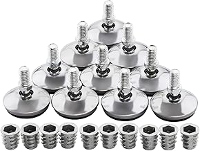 SOTECH Set of 10 Adjustable Furniture Feet Diameter 33 mm M8 x 12 Tilts 16° Incl. Screw Sockets Adjustable Feet Furniture Leveling Screw Adjustment Screw Furniture Screw