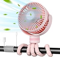 Vista 11 de Momcozy Ventilador portátil para cochecito, 8000 mAh, batería de 27 horas de duración ultra larga, desmontable de 4 velocidades de rotación de 360°