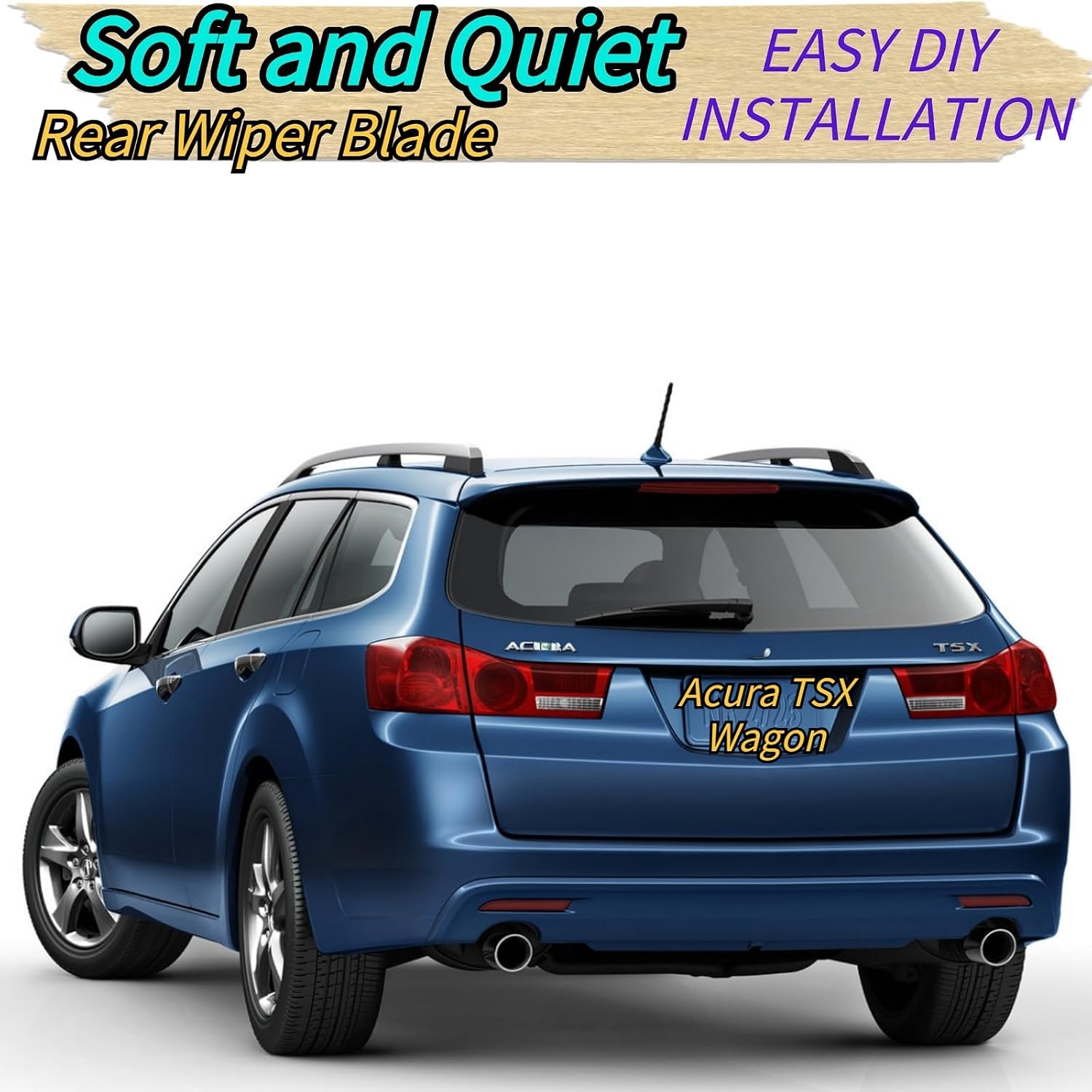 Rear Wiper Blade & Arm Replacement for Acura TSX Wagon 2011-2014 2013 2012 - OEM Fit for Base Special Edition V6 Models - All-Season Rear Back Windshield Wiper Blade Set