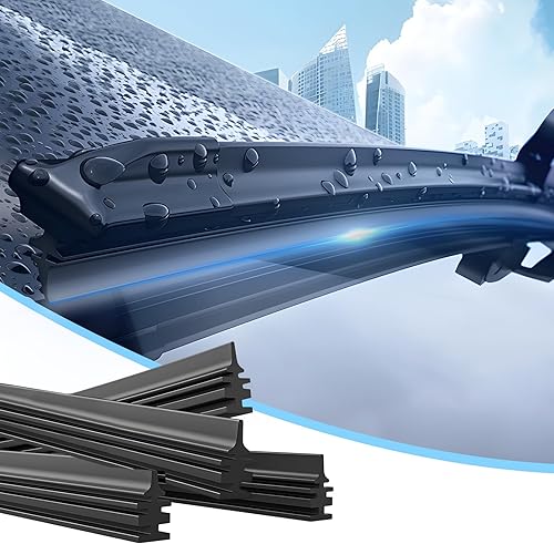 Repuestos de limpiaparabrisas de automóvil, tiras de silicona sin marco delantero, tamaño ajustable de 28 pulgadas, paquete de 4 unidades, universal