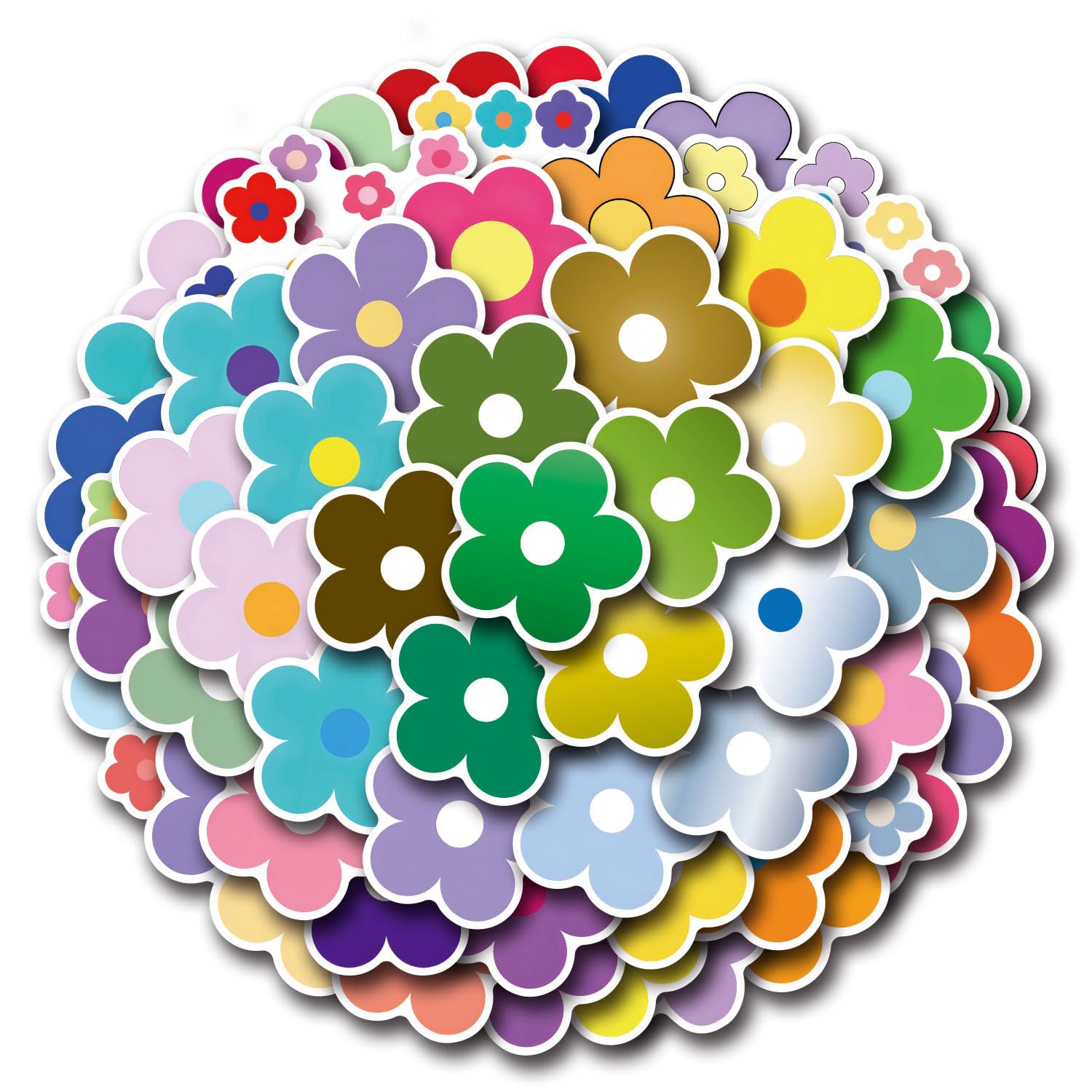 60PCS Cartoon Mini Flower Graffiti Waterproof Stickers for Kids Teens Adults Boys Girls,Natural Botanical Flower Decals Decoration Laptops Journal Water Bottle Luggage Bike Helmet Computer Skateboard - Image 3