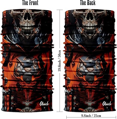 Miniatura 101 de Obacle - Media máscara de calavera, para protección contra el viento, el sol, sin costuras, 3D, para hombres, mujeres, duradera, delgada, Hombres