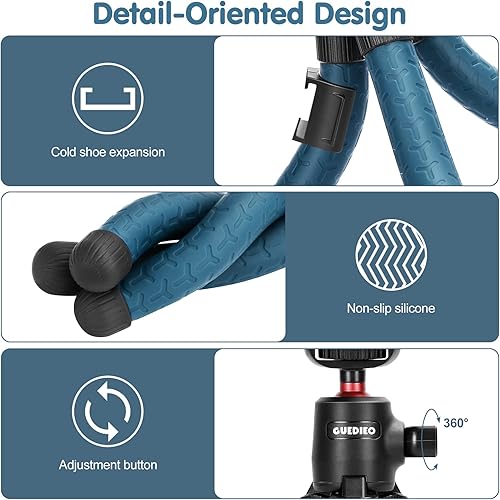 Miniatura 6 de Mini trípode flexible para cámara de teléfono, soporte de zapata fría, universal compatible con iPhone 1514131212Pro 11 y cámara de acción GoPro