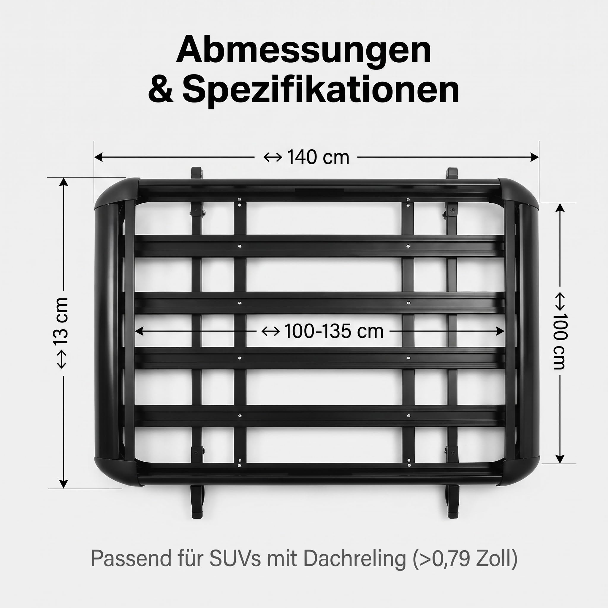 Barres de toit de voiture, barres de toit en aluminium, panier de toit en aluminium avec déflecteur de vent, charge maximale 150 kg, largeur réglable, convient pour SUV avec porte-bagages intégrés