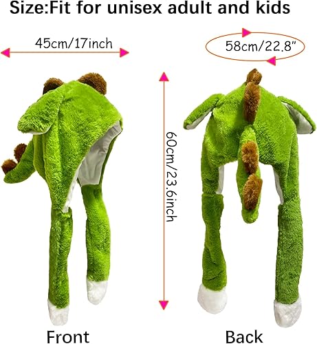 Miniatura 4 de Gorro de peluche con orejas de animal para saltar para Halloween, Navidad, cosplay, novedad, gorra de fiesta para adultos, mujeres y niños