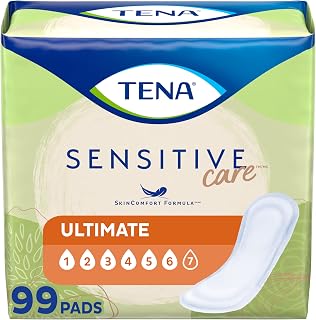 Sensitive Care Incontinence Pads for Women, Bladder Control & Postpartum, Ultimate Absorbency, One Size Fits Most, 99 Count