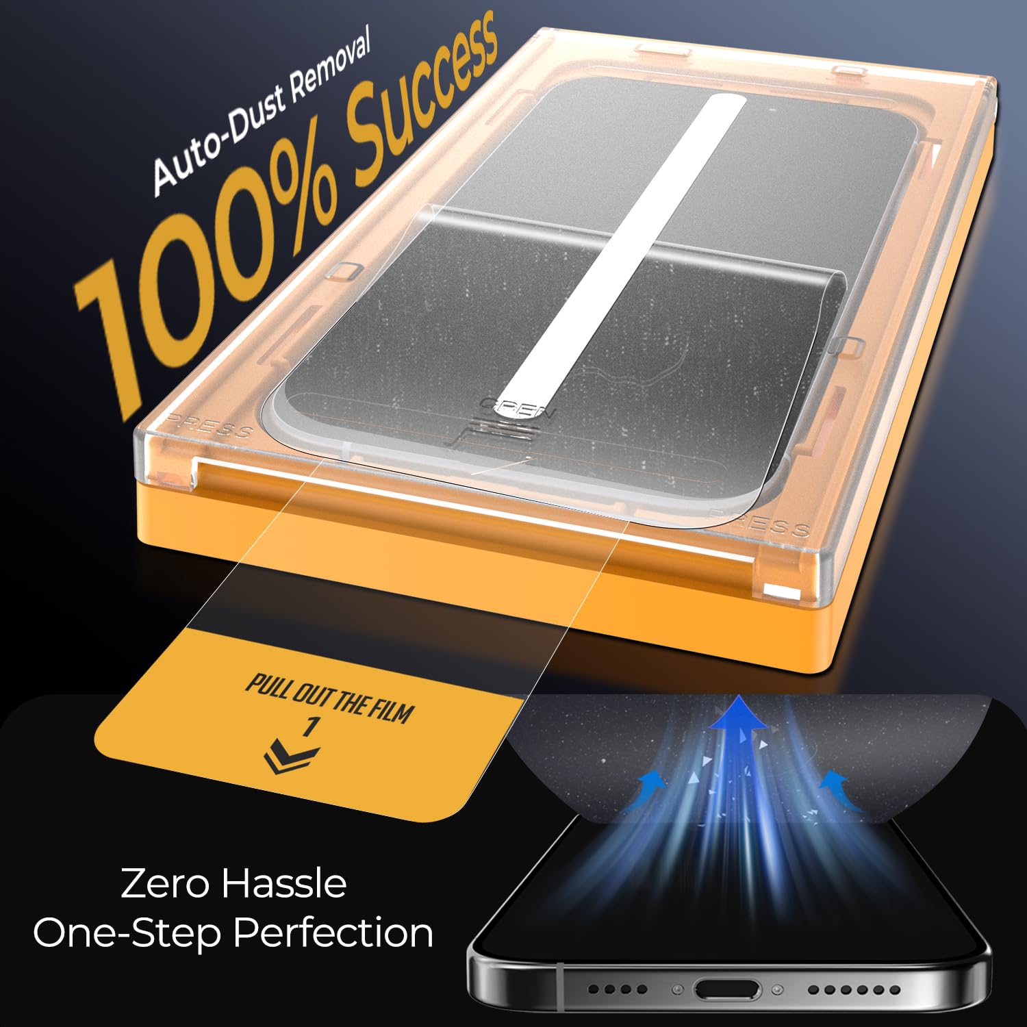 BUFF LABS 2 Stück Displayschutzfolie für iPhone 17 Pro | iPhone 17 | iPhone 16 Pro [6,3 Zoll] Panzerglas mit Auto-Alignment Kit - Blasenfrei, Fallschutz, einfache Installation, hüllenfreundlich