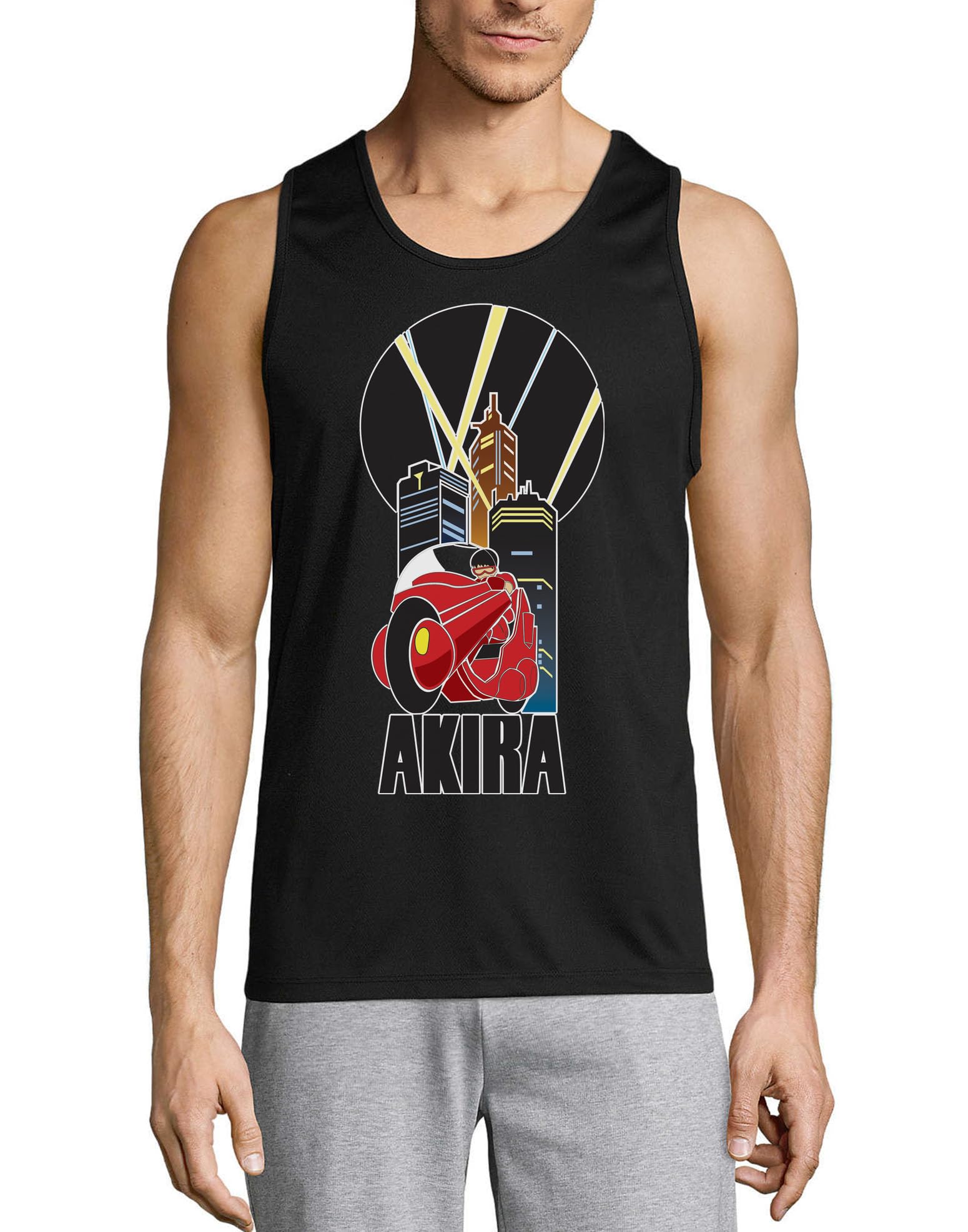 Camiseta sin mangas Anime 01 de algodón negro con tacto suave 3