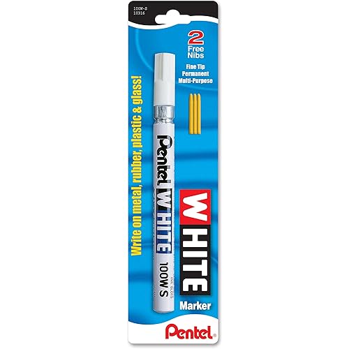 Pentel Permanent Marker, White, Fine Point, 1-Pack (100W-S)