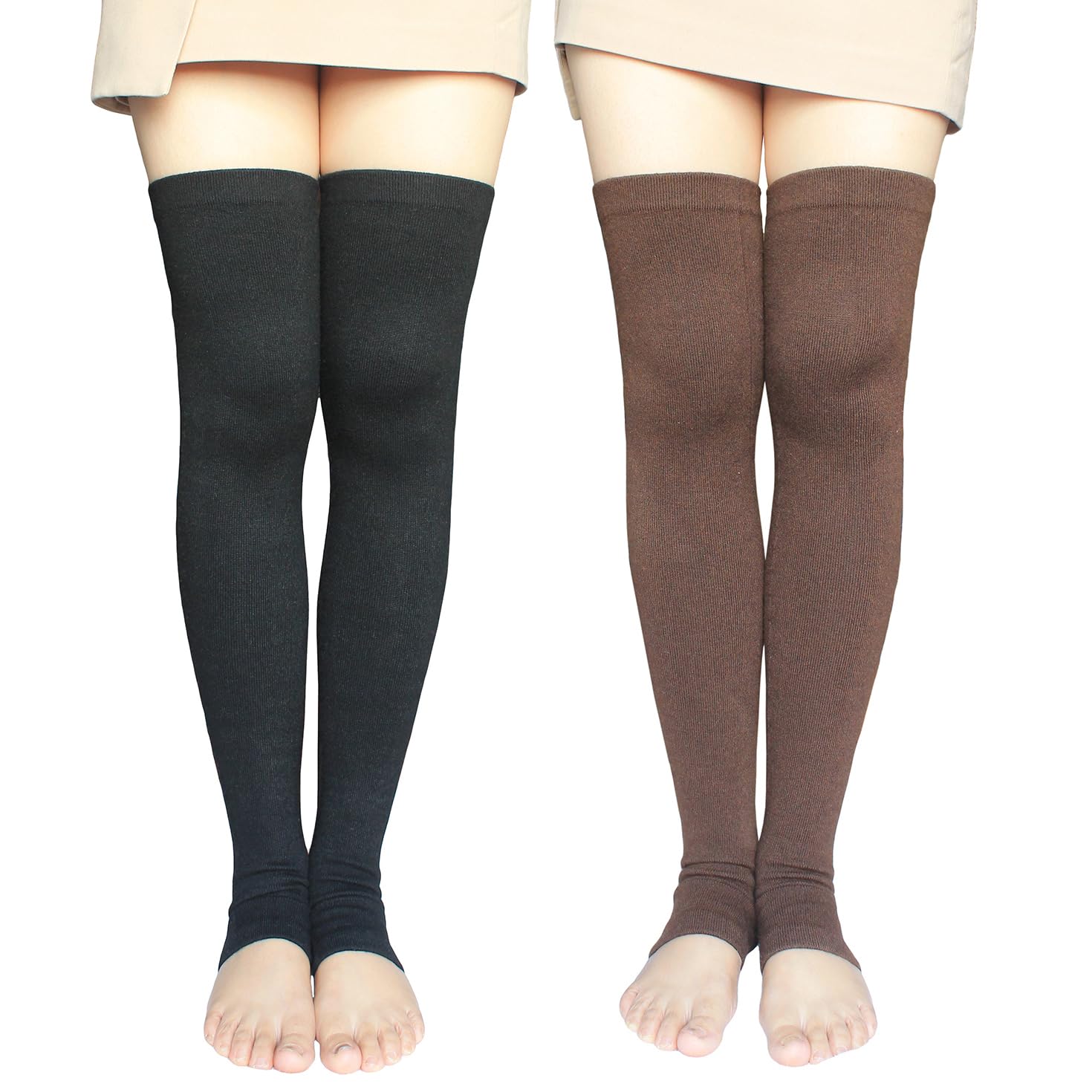 Share Maison Womens Cashmere Wool Winter Warm Knitted Over Knee High Boots Long Socks Stockings Leg Warmers