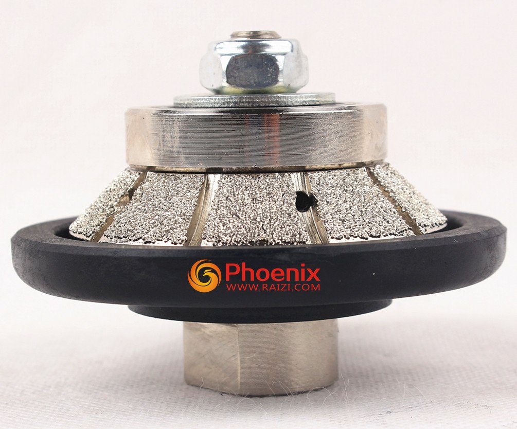 3/8 inch Demi Bullnose Half Bullnose Diamond Hand Profile Wheel Router Bits 45 Degree Bevel Edge for Granite Concrete Marble Countertop Edge (E10)